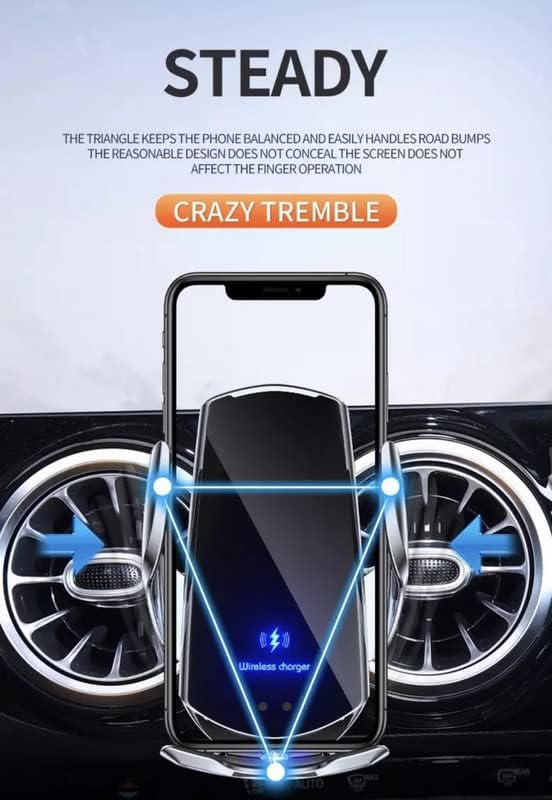 Revolutionize Your Commute with HITech Pro 15 W Qi Fast Car Wireless Charger Holder – Magnetic Air Vent Mount with Dual-Port Adapter for Effortless Charging of i Phone & Samsung Smartphones – Premium Performance and Ultimate Compatibility