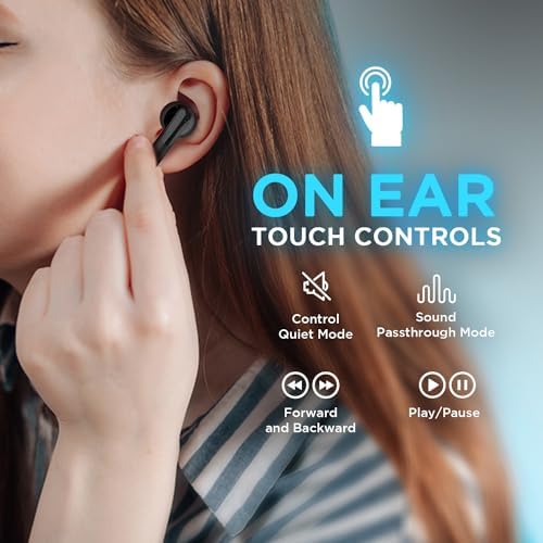 Cambridge Soundworks Oont Z True Wireless Earbuds with Active Noise Cancelling – Bluetooth 5.0 for Superior Sound Quality, Sweatproof Design, and Compact Charging Case – Immersive Audio Experience with Built-in Microphone (White)