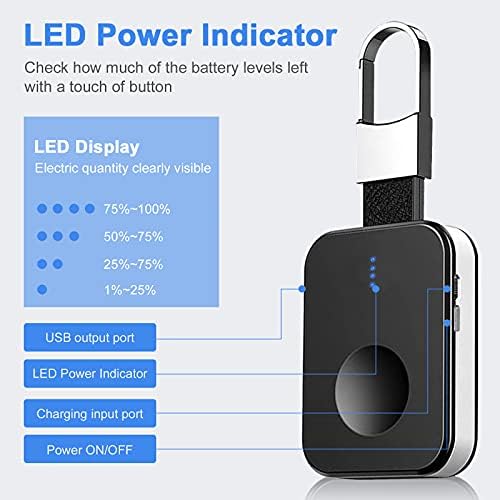 Compact Magnetic Keychain Power Bank: Portable Wireless Charger for All Apple Watch Series 1-9 with 1000 m Ah Capacity and LED Indicators – Perfect Travel Accessory for Effortless Charging on the Go