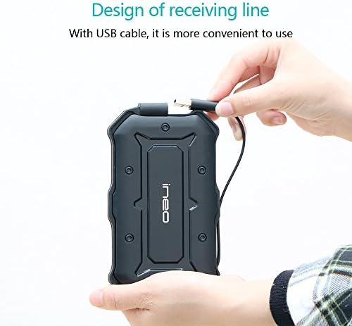 Ineo Rugged 2.5″ USB 3.0 Type A External HDD Enclosure – IP66 Waterproof & Shockproof Case for PS5, Xbox, Laptops, Mac Book, WD, Seagate, Toshiba, Samsung, Hitachi – Ultimate Data Protection & High-Speed Compatibility for On-the-Go Professionals and Gamers