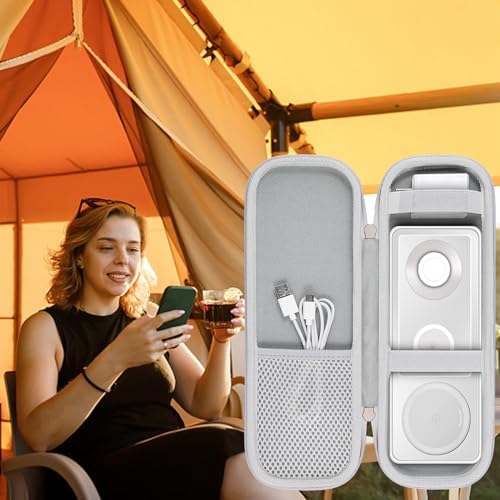 Khanka Premium Hard Travel Case for Anker 3-in-1 Wireless Charger – Shockproof, Portable Storage Solution with Custom Fit – Sleek White Design for Enhanced Protection and Style – Ideal for Travel and Everyday Use
