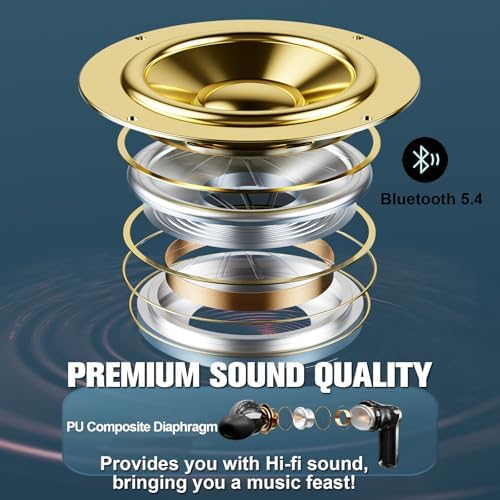 Touch Screen ANC Wireless Earbuds – Next-Gen Bluetooth 5.4 In-Ear Headphones with Premium Noise Cancellation for i Phone & Android – Superior Sound Quality, Comfortable Fit, Perfect for All-Day Listening