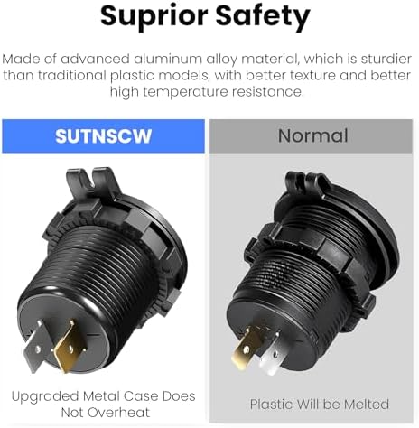 Versatile 12 V/24 V Dual USB Charger Socket – 3-Port Power Hub for Cars, Boats, RVs, and More – 2-Pack with Rapid Charging Capability and Waterproof Design for All Vehicle Types