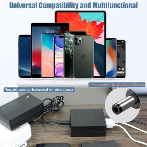 Le Motech Ultra-Fast Multi-Port USB Power Adapter – Compact 12 V/24 V to 5 V DC Converter for i Phone, Android, and Tablets – Versatile Charging Station for Travel and Outdoor Use – Reliable Power Solution with Four USB Ports for Quick Device Charging
