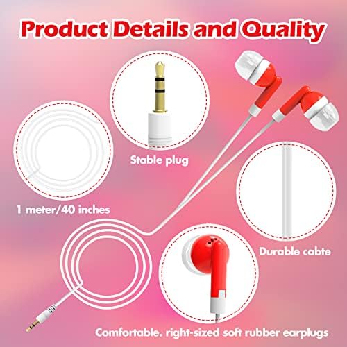 Vibrant Orange Bulk Earbuds – 100-Pack Headphones for Classroom, Labs, and Personal Use – Perfect for Kids, Students, and Adults – Enhanced Compatibility with Smartphones and Tablets – Lightweight, Durable Design for Long-Lasting Comfort and Seamless Audio Experience