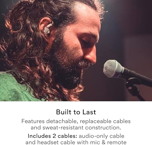 MEE audio MX1 PRO Dynamic Driver In-Ear Monitor Headphones – Professional Quality Sound Isolation Earbuds with Memory Wire Comfort, Detachable Cables, and Transparent Design for Musicians and Audiophiles – Exceptional Audio Clarity for Live Performances and Studio Sessions