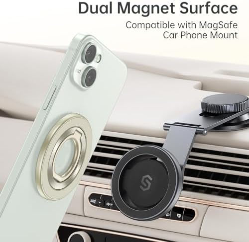 Syncwire Magnetic Phone Ring Holder – Titanium Alloy Kickstand for i Phone 12-16 Pro Max & Compatible Android Devices – Ergonomic Design, Enhanced Mag Safe Stability, Lightweight Grip for Ultimate Hands-Free Convenience