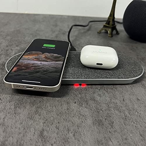 Ultra-Fast Dual Device Wireless Charging Pad with Advanced 5-Coil Technology – 10 W Quick Charge for i Phones & Air Pods – Includes Premium 36 W Power Adapter for Lightning Speed – Sleek, Modern Charging Solution Ideal for Home or Office – Effortless, Tangle-Free Charging for All Qi-Compatible Devices