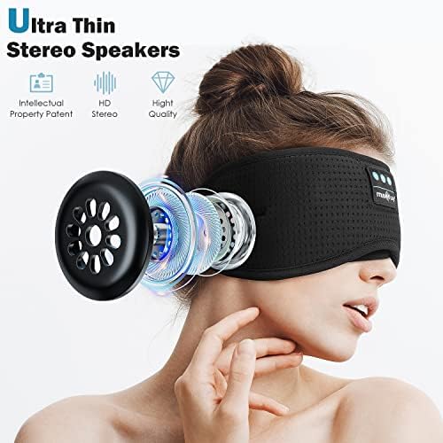 Ultimate Bluetooth Sleep Mask with High-Definition Sound: Perfect for Side Sleepers Seeking Unmatched Comfort and Entertainment – Experience Enhanced Connectivity, Crisp Audio, and Stylish Relaxation for Restful Nights and Mindful Moments – Ideal Gift for Music Lovers and Meditative Souls
