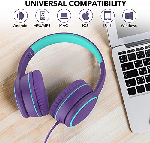 RORSOU R10 Over-Ear Headphones – Lightweight Hi-Fi Stereo Sound with Integrated Microphone for Crisp Bass and Clarity, 1.5 M Tangle-Free Cable, Perfect for Smartphones, Tablets, and PCs – Ultimate Comfort and Portable Design for Music Lovers on the Move
