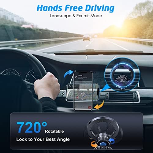 Wix Gear Mount Base for Mag Safe i Phone 14/13/12 – Universal 17 mm Joint Ball Phone Holder for Cars, Versatile Dashboard, Vent & Windshield Mount with Durable Metal Plate – Superior Compatibility & Enhanced Stability for Safe Driving