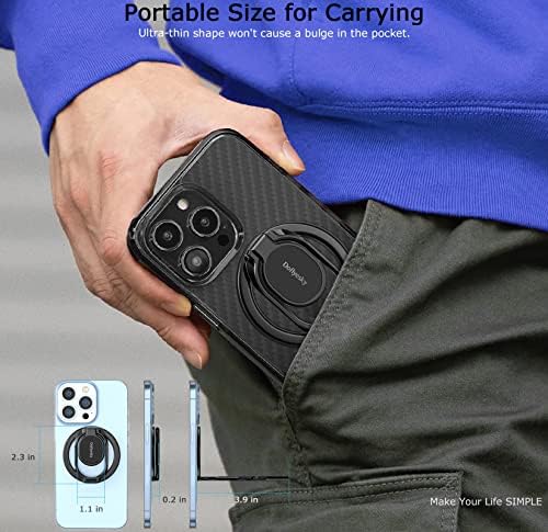 Ultimate Magnetic Phone Ring Holder – Stylish Purple Design for Enhanced Stability & Hands-Free Viewing – Double Adjustable Grip & Stand Compatible with Mag Safe for i Phone & Android – Lightweight, Anti-Fall Accessory for Effortless Handling & Customizable Angles