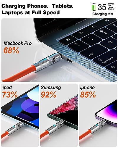 AICase 120 W Magnetic Charging Cable – 3-in-1 Fast Charger with 540° Rotating Connector for Lightning, Type C, and Micro USB Devices – Ultimate Versatile and Tangle-Free Charging Solution for Home and Office Use