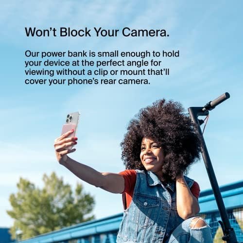 Belkin Wireless Power Bank 5000 m Ah with Mag Safe Compatibility – Portable Charger for i Phone 16 Series, i Phone 15, and Air Pods – 7.5 W Fast Charging with Built-in Kickstand for Hands-Free Use – Lightweight White Design for On-the-Go Charging Solutions