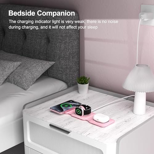 UCOMX Foldable 3-in-1 Wireless Charging Station: Ultimate Travel Charger for i Phone 12-16 Pro Max, Apple Watch Series 3-Ultra, and Air Pods Pro – Rapid Nano Technology for Fast, Safe Charging & Clutter-Free Convenience
