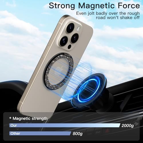 Advanced COOLQO 2-Pack 360° Rotating Phone Grip Ring Stand – Premium Magnetic Holders for Stress Relief & Enhanced Smartphone Stability – Universal Fit for All Devices – Elegant Silver Design for Car & Desk Use