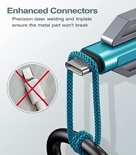 MAXGROUP USB Type C Charger Cable Trio | Durable Nylon Braided Charging Cords (10 ft, 6.6 ft, 3.3 ft) for i Phone 15, 16 Pro Max, Samsung Galaxy S Series & More | Fast Charging & Universal Compatibility for Home, Office & Travel | Enhanced Durability & Flexibility