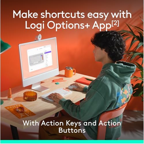 Elevate Your Workspace with the Logitech POP ICON Wireless Bluetooth Keyboard – Stylish Graphite & White Design, Effortless Multi-Device Switching, Comfortable Low-Profile Typing, and Customizable Keys for Enhanced Productivity on Laptops, Tablets, and PCs