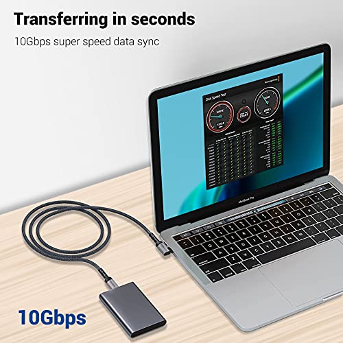 Right Angle Short USB 4 Cable Duo [1.5 FT] – 240 W Fast Charging & 40 Gbps Data Transfer with 8 K Video Support for i Phone 16, Mac Book & Galaxy S23 – Ideal for Compact Spaces and Enhanced Connectivity