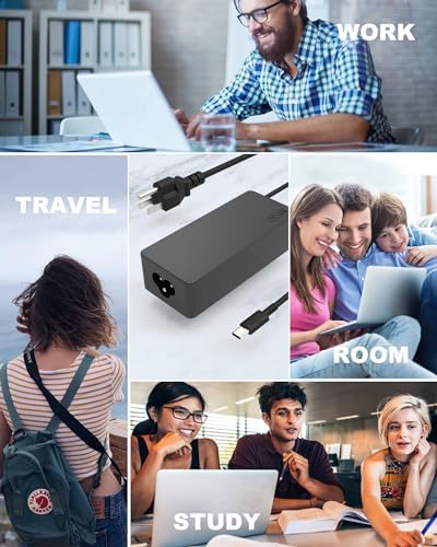 High-Performance 65 W & 45 W USB-C Laptop Charger for Lenovo – Universal Power Adapter for Think Pad, Yoga, Chromebook & More – Fast Charging Compatibility with Acer, Dell, HP – Ideal Replacement for Reliable Power Supply – 1-Year Warranty Included