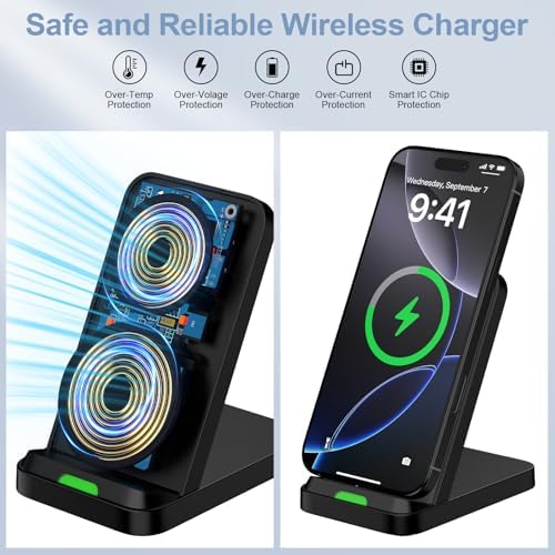 Ultra-Fast Wireless Charging Pad Stand for Motorola Edge 2024 & Samsung Galaxy Z Series – 15 W Desk Charger with Enhanced Compatibility & Ergonomic Design for Effortless Viewing and Safe Power Delivery