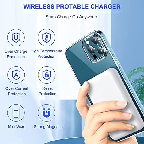 Magnetic Wireless Portable Charger – 5000 m Ah Power Bank with 15 W PD Fast Charging for i Phone 15/14/13/12 Series – Effortless Magnetic Alignment and Lightweight Design for Ultimate Portability and Convenience
