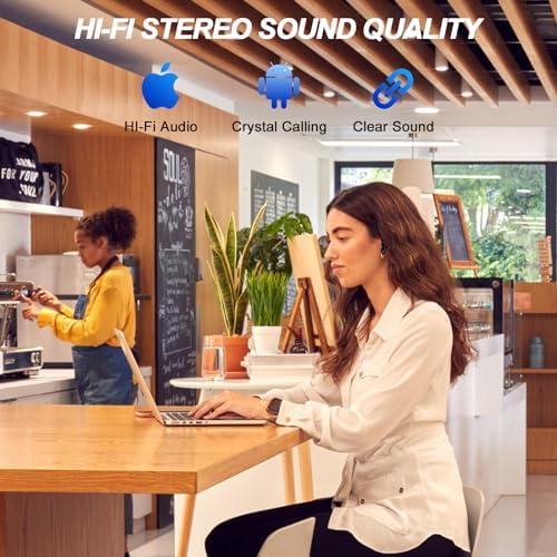 Bluetooth 5.3 Wireless Earbuds with IPX5 Waterproof Feature and Noise Cancelling Mic – Lightweight Earphones with Convenient Wireless Charging Case for Uninterrupted Sound Quality and Comfort During Workouts and Calls