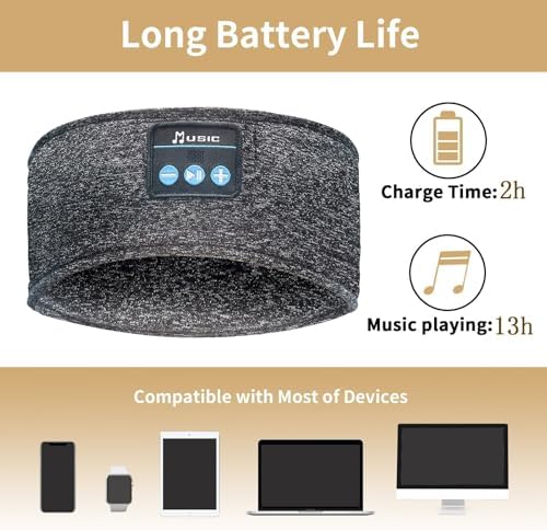 Revolutionary Bluetooth Sleep Headband for Side Sleepers – Ultra-Comfortable Wireless Headphones with Adjustable Fit for Podcast Lovers and Active Lifestyles, Perfect for Restful Nights and Soothing Sounds