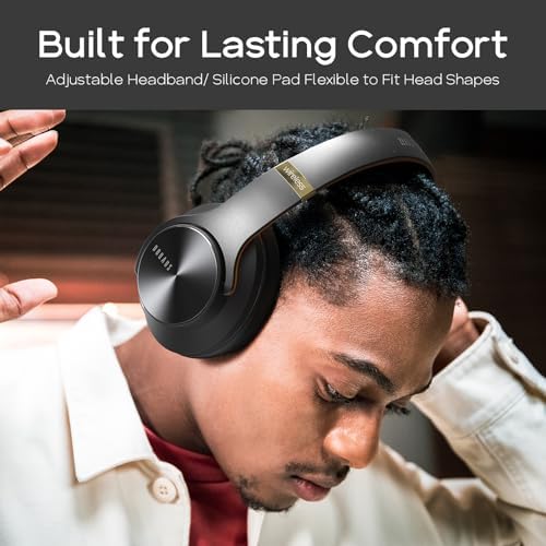 Transform Your Listening Journey with DOQAUS Over-Ear Bluetooth Headphones: 90-Hour Playtime, Tailored EQ Settings, and Superior Noise Cancellation for Unmatched Comfort and Audio Clarity in Music and Calls