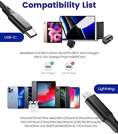 16 Ft Extra Long i Phone Charger Cable – 2-Pack MFi Certified Fast Charging USB-C to Lightning Cords with Durable Nylon Braided Design for i Phone 14/14 Pro/14 Pro Max/13/12, i Pad & Air Pods – Unmatched Flexibility & Reliability in Red