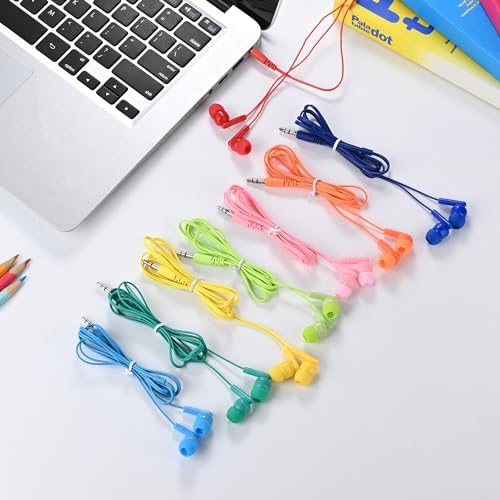 Bulk 100 Pack Classroom Earbuds – Lightweight and Durable Headphones for Enhanced Student Focus, Tangle-Free Design Perfect for Interactive Learning, Compatible with Tablets and Laptops, Ideal Audio Solution for Group Activities and Educational Presentations