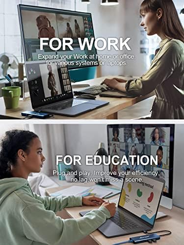 Revolutionize Your Connectivity with the Hiearcool 8-in-1 USB C Hub Ethernet – High-Speed 4 K@60 Hz HDMI, Dual USB 3.0 Ports & Gigabit Ethernet for Mac Book Pro/Air, i Pad, Dell, and Lenovo – Streamline Your Workspace with Effortless Multitasking and Enhanced Compatibility – Ultimate Portable Adapter for Professionals on the Go