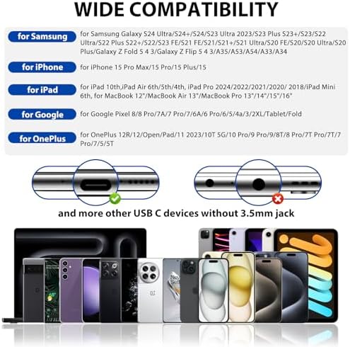 Unleash Superior Sound with Open Ear Wired Headphones for Samsung Galaxy S Series & i Phone 16 – USB Type C Earbuds Featuring Crystal-Clear Mic, Comfortable Fit, and Enhanced Audio for Daily Use, Exercise, and Gaming – Perfect for Music Lovers & Professionals