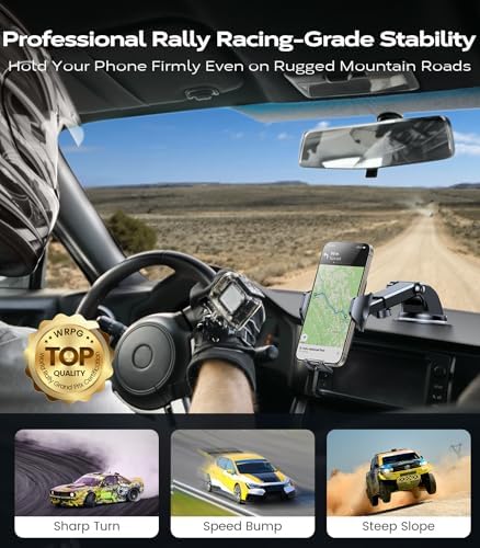 VICSEED [True Strongest Suction] [Rally Racing-Grade Stability] Phone Holders for Your Car 2025 Upgraded Car Phone Holder Mount Truck Stand Cradle for iPhone Samsung All Phones, Yellow – Enhanced Compatibility and Speed
