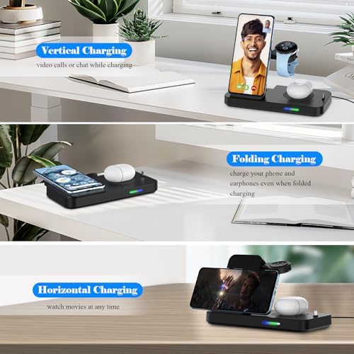 Ultimate 4-in-1 Foldable Wireless Charging Station for Google Pixel Devices – Fast Charge Your Pixel Watch, Smartphone, and Buds with 24 W Adapter – Compact, Portable Design for Effortless Charging On-the-Go – Enhanced Compatibility for Pixel 9 Pro/9/8 Pro/8/7/2/1 – Non-Slip Stability for Secure Power Solutions