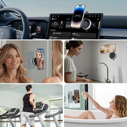 2025 Advanced Vacuum Suction Magnetic Phone Holder – Ultra-Foldable 360° Adjustable Car Mount for Seamless Hands-Free Connectivity in Vehicles, Gyms, and Smooth Surfaces – Universal Compatibility for Optimal Device Stability and Convenience