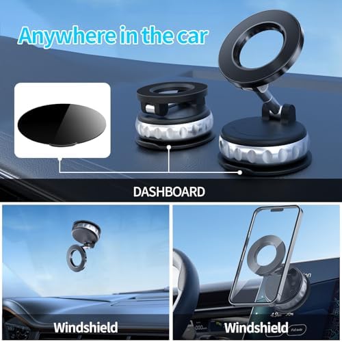 2025 Advanced Vacuum Suction Magnetic Phone Holder – Ultra-Foldable 360° Adjustable Car Mount for Seamless Hands-Free Connectivity in Vehicles, Gyms, and Smooth Surfaces – Universal Compatibility for Optimal Device Stability and Convenience