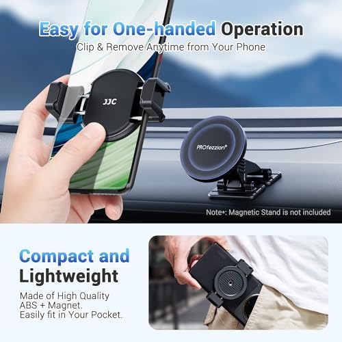 Versatile Magnetic Phone Clamp Holder for Effortless Mounting on Metal Surfaces – Mag Safe-Compatible Smartphone Tripod Adapter with Dual Cold Shoe Mounts and 1/4″ Screw for i Phone, Samsung Galaxy, Google Pixel – Ideal for Gym, Travel, and Photography