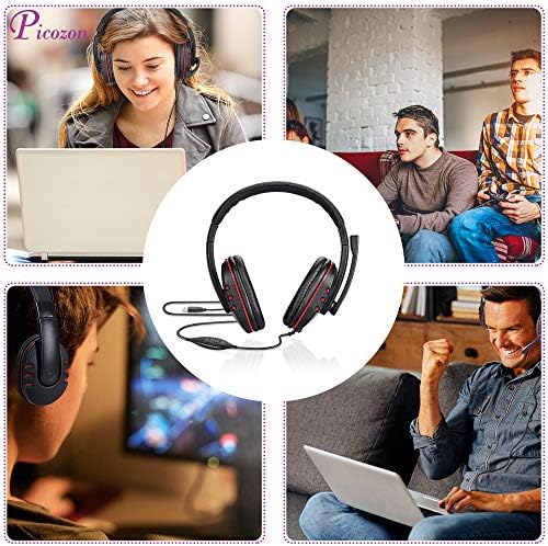 Picozon Ultimate USB Gaming Headset – Featherweight Over-Ear Design with Superior Noise-Cancelling Mic for PS4 & PS5 – Immerse Yourself in High-Fidelity Sound and Unmatched Comfort for Extended Play Sessions Across Multiple Devices