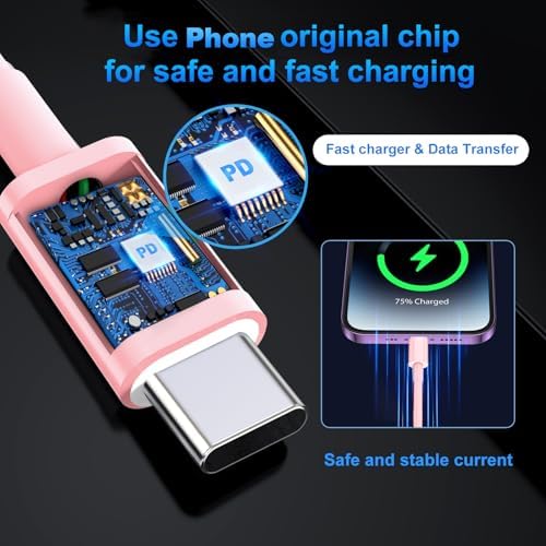 Dayaoncy 20 W USB-C Wall Charger Duo with 10 ft MFi Certified Lightning Cables – Fast Charging Kit for i Phone 14/13/12/11/Xs Max/XR – Ultimate Speed & Convenience for Apple Devices – Reliable, Durable & Portable Charging Solution