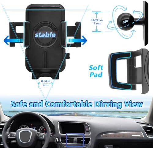 WAAPAK Premium Adjustable Car Phone Holder Mount for 2010-2025 Audi Q5 & SQ5 – Secure Smartphone Cradle with Enhanced Compatibility for Thick Cases, Effortless Navigation & Stylish Interior Upgrade