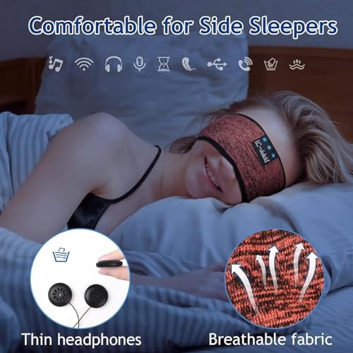 Bluetooth Sleep Headphones with Integrated Sleep Mask – Ultimate Wireless Earbuds for Peaceful Nights and Active Days | Perfect for Travel, Meditation, and Workouts – Superior Comfort and Sound Quality for Insomnia Relief and Focused Relaxation