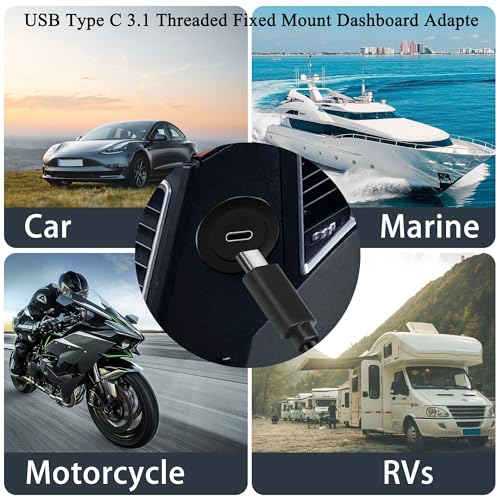 Revolutionize Your Charging with the QIANRENON 5 Gbps USB C Flush Mount Adapter – Sleek, Secure Power Delivery Charger for Cars, RVs & Boats – Experience Fast Data Transfers & Effortless Installation – 60 W PD Charging for Laptops, Smartphones & Tablets – Declutter Your Workspace with a Reliable Connectivity Solution