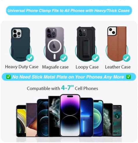 Experience Ultimate Convenience with the Heavy-Duty Gym Magnetic Phone Holder – Perfect for Big Phones & Thick Cases, Securely Attaches to Metal Surfaces for Hands-Free Workout Recording and Easy App Access, Compatible with All Smartphones, Lightweight and Tool-Free Installation for Fitness Enthusiasts