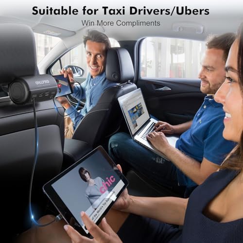 Transform Your Travel Experience with the OHLPRO 3-in-1 Retractable Backseat Charger – Fast Charging Dock for All Smartphones Including i Phone & Samsung | Ultimate Solution for Ride-Share Drivers and Passengers | Organized, Hassle-Free Charging for Uber, Lyft, and Daily Commutes | Enhance Comfort and Connectivity on the Go