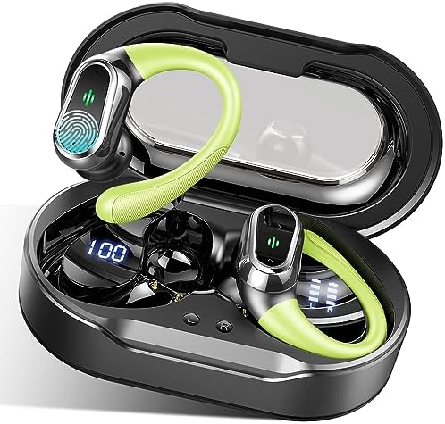 Advanced IP7 Waterproof Bluetooth 5.4 Earbuds with ENC Noise Cancelling Mic – 50 Hours of Deep Bass Playback for Fitness Enthusiasts – Ergonomic Secure Fit for Active Lifestyles – Ultimate Wireless Headphones for Gym, Running, and Outdoor Adventures – Superior Device Compatibility for Effortless Connection