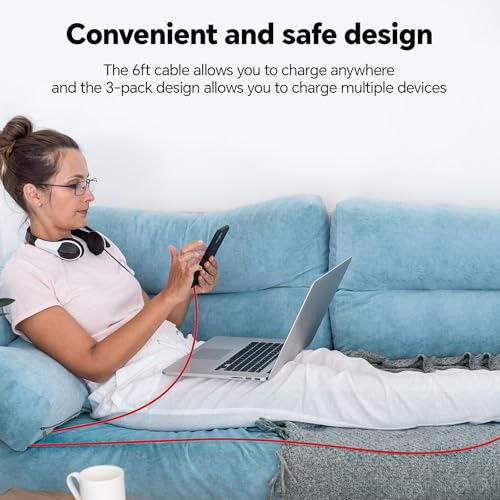 Premium 10 FT USB C to USB C Charger Cable – Dual Pack 100 W Fast Charging, Nylon Braided Design for i Phone 16 Series, Mac Book, and Samsung Galaxy S24 – Stylish Pink Color for Enhanced Durability and Flexibility