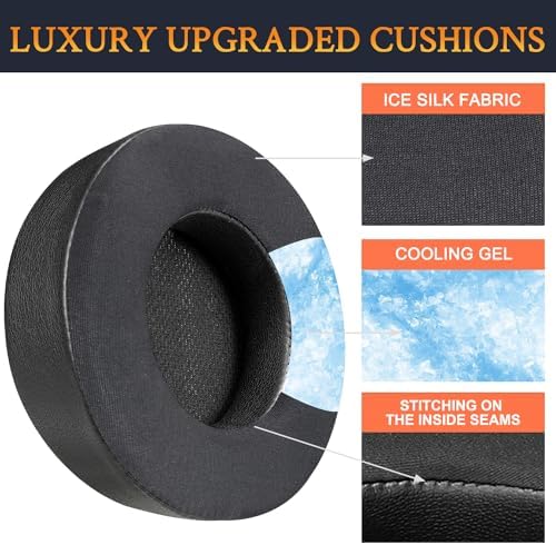 Upgrade Your Gaming Experience with SOULWIT Cooling Gel Ear Pads for Corsair Virtuoso RGB Wireless XT SE – Premium Noise Isolation Cushions for Enhanced Comfort and Performance, Ergonomically Designed for Long Sessions, Easy Installation, Sleek Black Finish