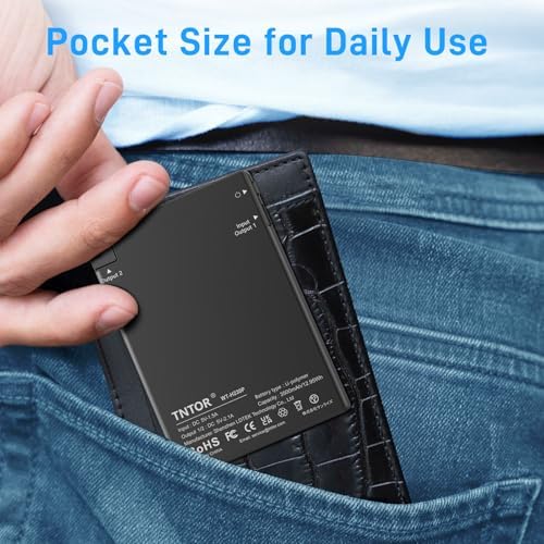TNTOR Ultra-Slim Travel Power Bank with Integrated Lightning Cable – 3500 m Ah Portable Phone Charger for i Phone 14/13/12/11/X/8 Series, Perfect for On-the-Go Charging with Enhanced Compatibility and Fast Power Delivery