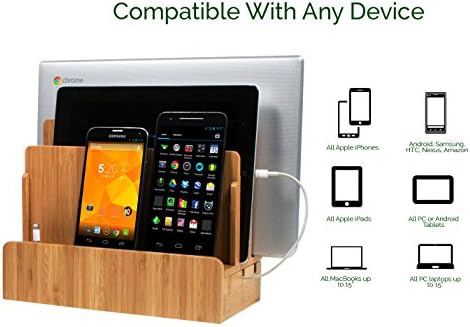 Eco-Friendly Bamboo Multi-Device Charging Station & Organizer – Streamline Your Workspace with Fast Charging for Laptops, Tablets, and Smartphones – Elegant Design in Various Finishes for a Clutter-Free Environment